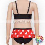 White Dots Red Black Bow Top Ruffle Bloomers Lovely Two Pieces Baby Bikini Swimsuit thumbnail-5