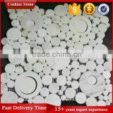 Beautiful White Carrara Backsplash Random Penny Round Mosaic Tile thumbnail-3