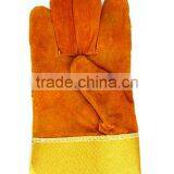 Yellow Color Welding Protective Leather Gloves for Men, Short Cuff thumbnail-2