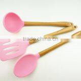 32016 Kitchen Utensils 3pcs Silicone Tools With Bamboo Handle thumbnail-4