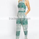2015 Fashionable Hot Sale OEM Customized Mosaic Print Mariah Cross Back Jumpsuit thumbnail-4