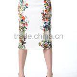 New Arrival Ivory Floarl Print Zip Fastening Back Pencil Skirt Woman Tube Skirt thumbnail-2