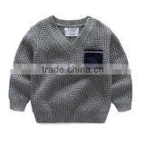Wholesale Cotton Knitted German V Neck Sweater Pullover With Pocket thumbnail-4