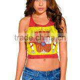 Spanish Lady Flag Burnout Graphic Custom Print Tank Top thumbnail-1