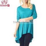 With 3/4 Sleeves Woman Plain T-shirt Dress thumbnail-3