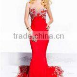 2 Colors Beaded Luxrious Mermaid Sleeveless Dresses for Wedding Party thumbnail-3