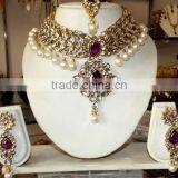 Kundan Pearl Choker Necklace EARRING Set thumbnail-1