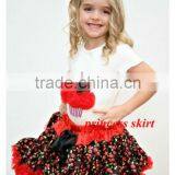 Newest 100%cotton White Top Red Pettiskirt Set With Print Flower for Baby Girls thumbnail-1