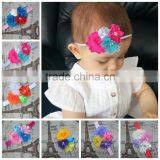Girls Boutique Chic Rose and Rhinestoned Satin Petals Headbands For Baby thumbnail-1
