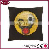 Emoticon Emoji Embroidered Sequin Pillow Cushion Cover thumbnail-1