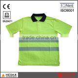 Knitted Hivis T-shirt Men Polo Shirt With Heat Transfer Tape EN471 High Visibility