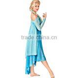 2016 Hot !!-light Blue Let it go Long Glitter Costumes- Frozen Princess Spark Dresses thumbnail-2