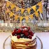 Vintage Cake Topper Cake Flags Baner/Bunting Engaged, Happy Birthday, Just Married thumbnail-1