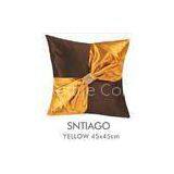 Decorative Seat Handmade Decorative Pillows Toss , Orange Faux Silk Cushion thumbnail-1