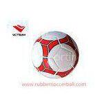 TPU Hand Stitched Soccer Ball Size 5 With Rubber Bladder , Red and White Soccer Ball thumbnail-1