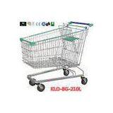 Unfolding Steel Chrome Supermarket Shopping Trolley With Escalator Wheel thumbnail-1