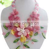 Specially Designed for Bride!!! Your Beauty Jewelry Necklace With Mixed Colored Shell Flower thumbnail-2