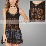 Woman Clothing Top Selling Products Embroidery Designs Ladies Fancy Tops Black Mesh Tunic thumbnail-3