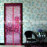 Factory price protable Jacquard Anti mosquito magnetic screen door with TOP LACE