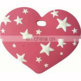 Love heart shaped 3D soft PVC baggage tag with stars