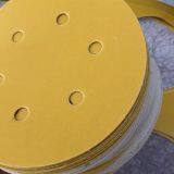 100pcs/box High Quality Hand Grinding Plate Special Flocking Sandpaper for Automobile Rust Removal, High Quality 8-hole Yellow Sandpaper thumbnail-5
