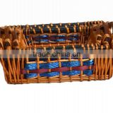 rectangular wicker basket tray