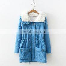 Wholesale Custom Brand Women's Winter Outerwear Cotton-padded Medium-long Jacket Camperas Ladies Women Thick Winter Coat thumbnail-4