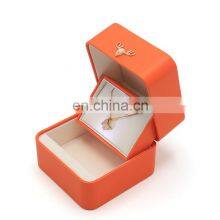 Custom Logo LED Deer Drill Luxury Orange Jewelery Pendent Case Elegant Packaging Custom Jewelry Necklaces Box