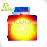 Factory Outlet Yellow Solar Powered Flashing Warning Light thumbnail-3