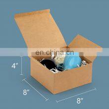 Custom Logo Brown Paper Gift Box With Lid Packaging Box Kraft Paper for Bridesmaid Proposal Wedding thumbnail-2