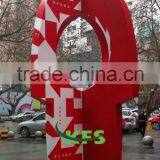 Stainless Steel Village Decor Large Red Sculpture thumbnail-1