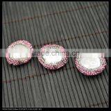 LFD-0052B Wholesale DIY Pave Pink Rhinestone Pearl Connector Spacer Beads For Bracelet Jewelry Making thumbnail-4