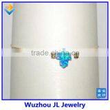 Unisex 925 Sterling Silver Bangle Opal Hamsa Hand Charms Bracelet for Euorpe and Amerian thumbnail-1