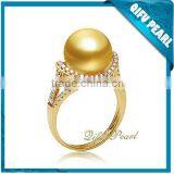 2015 New Designs 18K Gold Latest Southsea Pearl Ring Designs