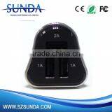 New Design White and Black Color Portable 3 Usb Car Charger Supplier's Choice thumbnail-4