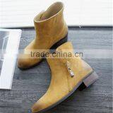 Stylish Yellow Zipper Red Bottom Ankle Boots USA Hottest thumbnail-4