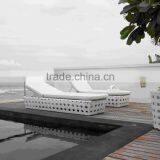 Synthetic Rattan Outdoor Furniture White Wicker Sun Lounger (DH-9575)
