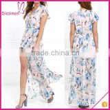 Best Selling Items Peach Pink Floral Print Maxi Dress