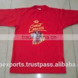 MEN 150 GSM CLASSIC REDCOLOUR- THE GREAT LATHAK PRINT T-SHIRTS thumbnail-1