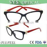 Most Popular Lady Fashion Acetate Spectacle Optical Frame With Flower Diamond thumbnail-2