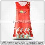 custom sublimation netball wear, popular single line netball dress