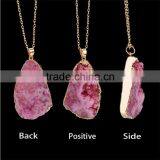 Costume Jewelry 2016 Hot Selling Natural Crystal Irregular Stone Quartz Pendant Necklaces Stone Gem Jewelry thumbnail-4