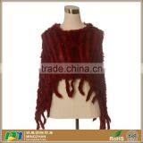 Winter Dark Red Faux Rabbit Fur Scarf Warm Oversize Warp