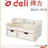 Deli Korean Wooden Pen Case DIY Storage Box Wood Model 9116 thumbnail-2