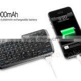 Ultra-thin Wireless Bluetooth Mini Spanish Keyboard for Samsung Galaxy Note With Powerbank in One