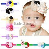 Fashion Baby Girl Headband Rose Pearl Newborn Chiffon Flower Headband Baby Girls Infant Headband Hair Accessories