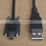 USB locking screw cable mini USB Panel mount cable