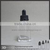 Dropper Sealing Type 30ml Rectangular Transparent Black Glass e Liquid Bottle With Childproof Cap and Glass thumbnail-2