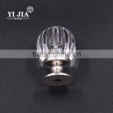 1 1/6 Inch Clear Brass Base Brushed Nickel Crystal Knobs thumbnail-2