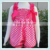 Top Quality New Arrive Baby Satin Polka Dots Bubble Knickers for Girl Kids Satin Rompers Body Baby Jumpsuits Romper With Bow thumbnail-1